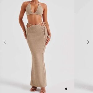 Selling entire SET Babyboo Jia maxi skirt and top combo - beige size medium